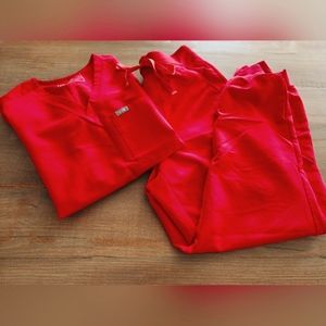 Set of Figs Pop Red Scrubs Size Medium